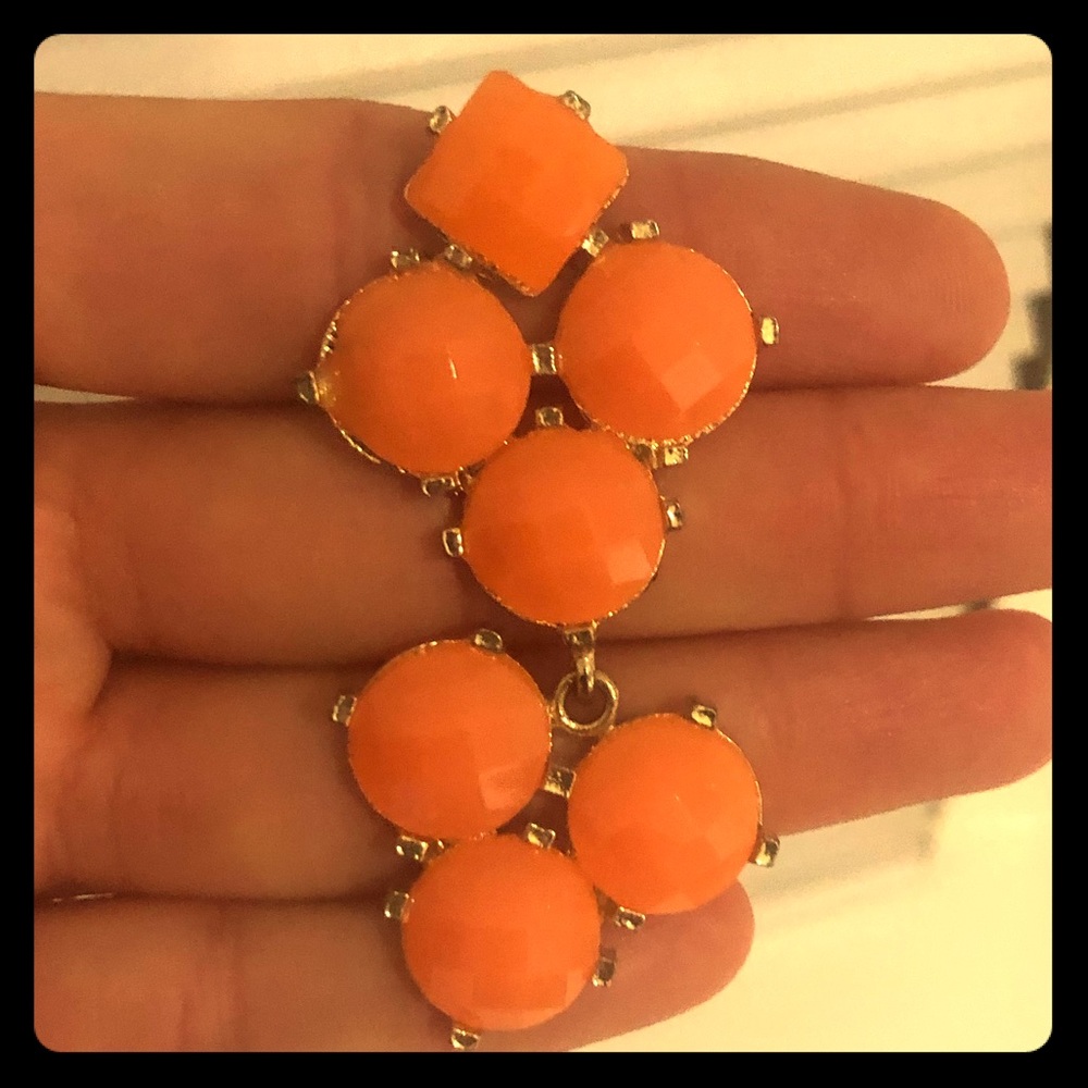 Orange stone chandelier earrings!